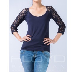 T5041-44_NET SLEEVES NAVY